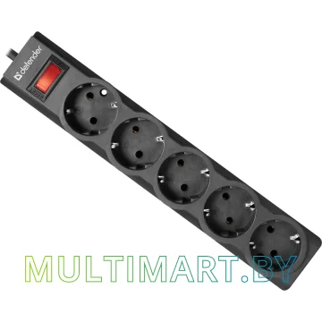 Сетевой фильтр Defender ES largo 5 (черный)